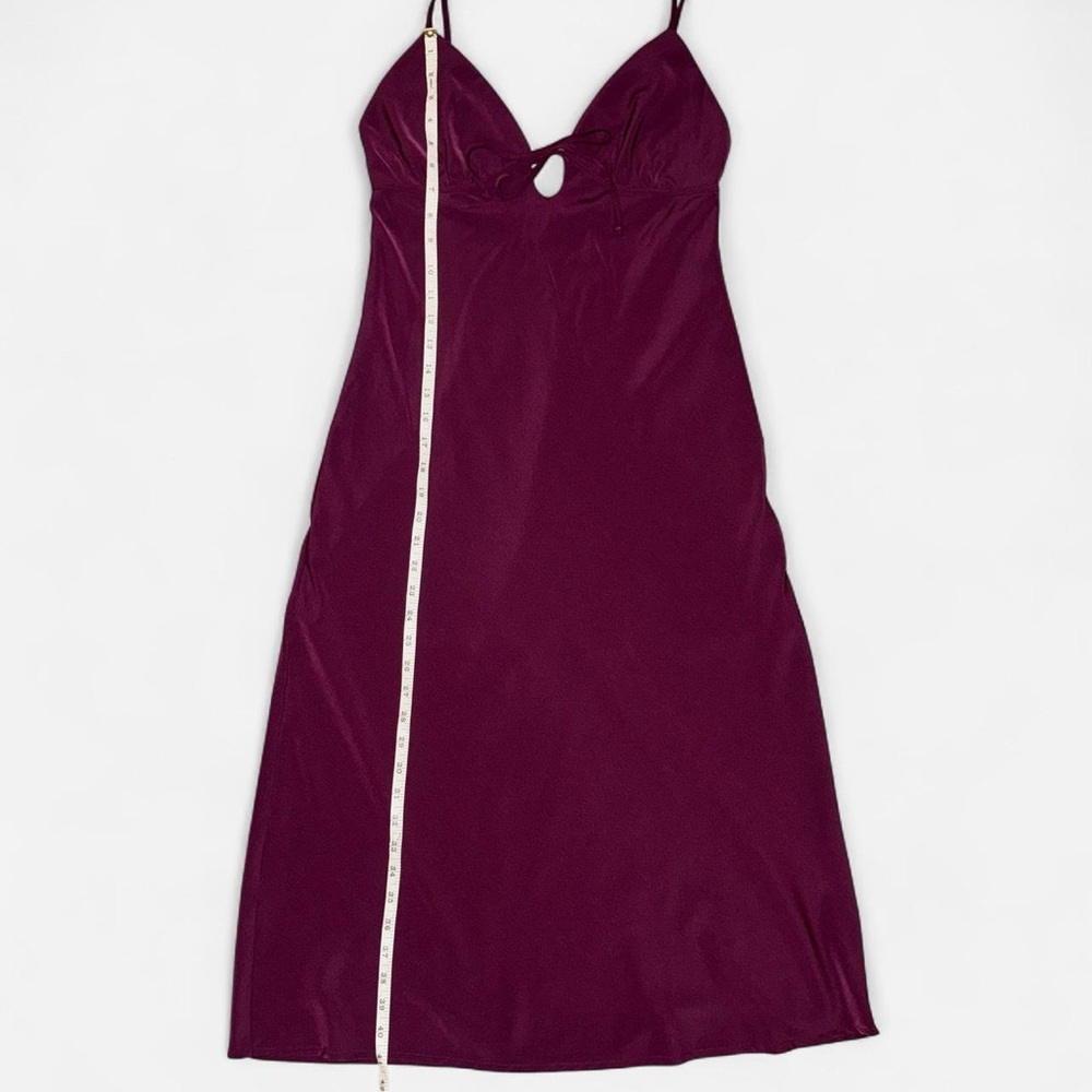 PINK Victoria's Secret "Fall In Love Midi Dress" - Plum Burgundy Slip Dress - Picture 12 of 13